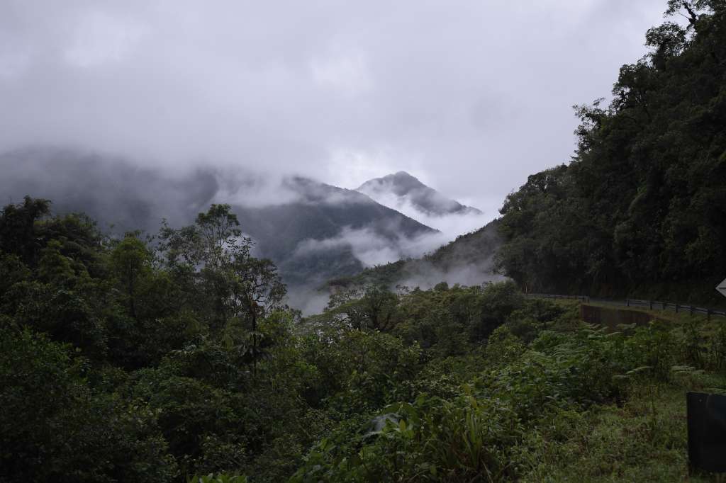 Vía que comunica los municipios de Mocoa y San Francisco, ubicados en la región montañosa del Putumayo.