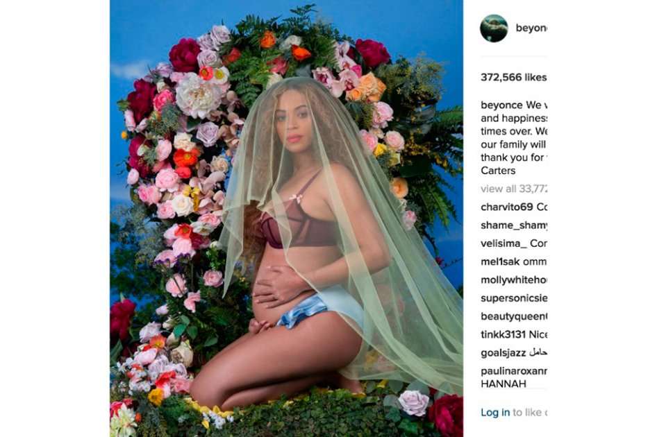  Beyoncé en la imagen utilizada para anunciar su embarazo en (c) Instagram.  / Bang Showbiz