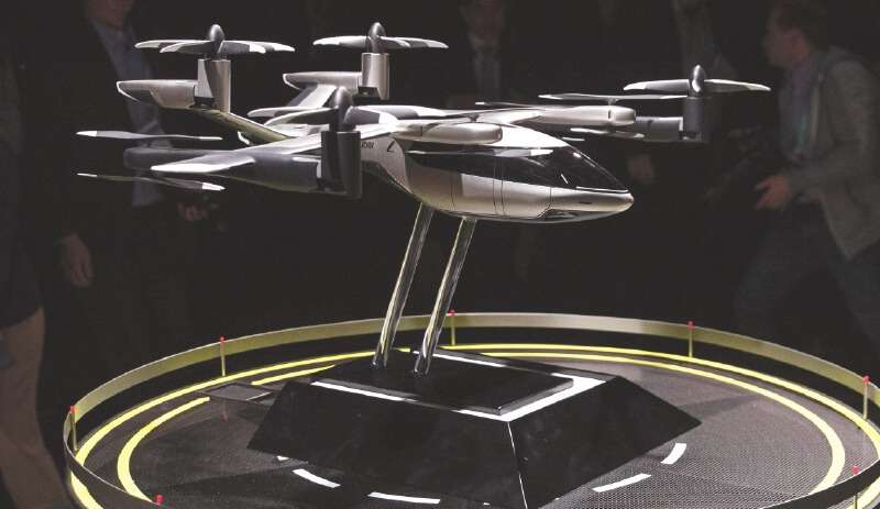 El modelo del vehículo volador presentado en el CES de Las Vegas./ Efe