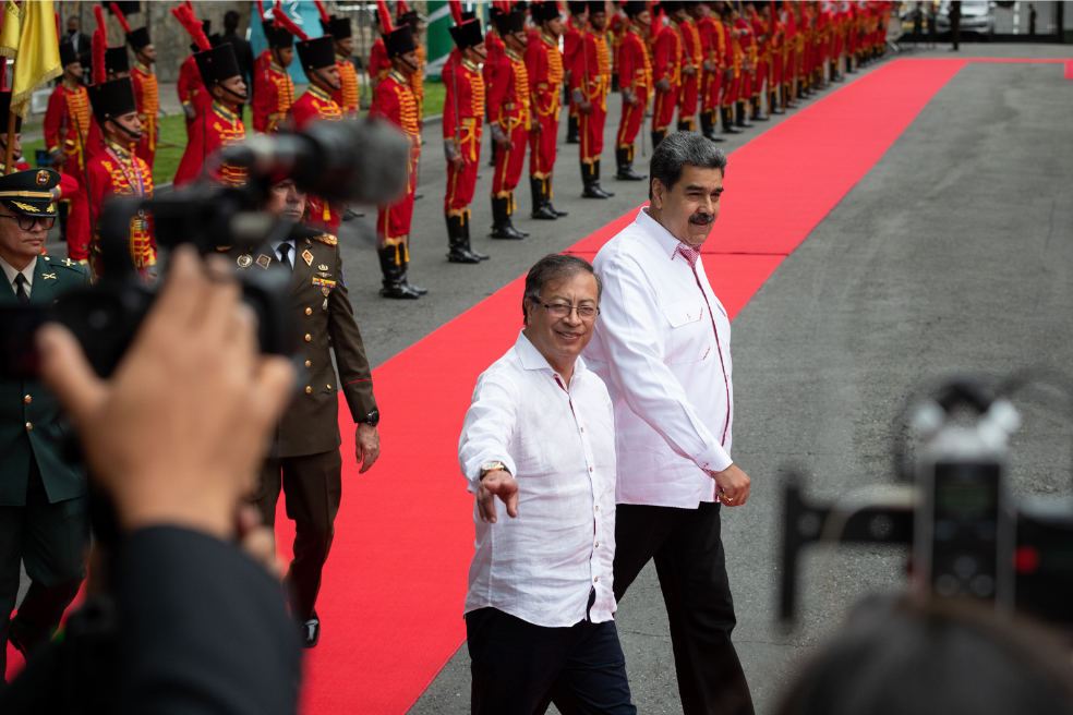 El presidente Gustavo Petro y el líder del régimen de Venezuela, Nicolás Maduro, se han reunido al menos en cinco ocasiones en los últimos dos años y medio.