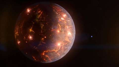 Detectan un planeta terrestre que parece estar cubierto de volcanes