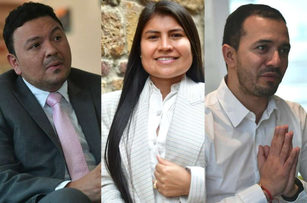 Luis Ramiro Ricardo, Karen Astrid Manrique y Diógenes Quintero son los representantes electos para las curules de paz de Montes de María, Arauca y Catatumbo, respectivamente. / José Vargas y Óscar Pérez.