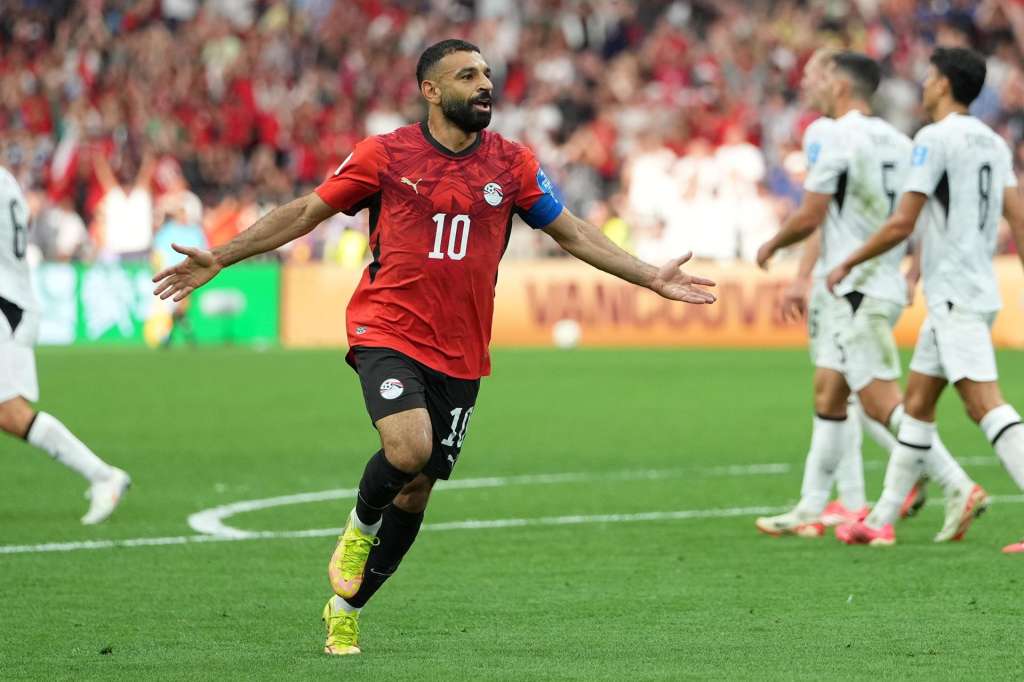 VANCOUVER (Canada), 22/06/2026.- Mohamed Salah of Egypt celebrates scoring the 1-2 goal during the FIFA World Cup 2026 group stage match New Zealand against Egypt, in Vancouver, Canada, 21 June 2026. (Egipto, Nueva Zelanda) EFE/EPA/BOB FRID