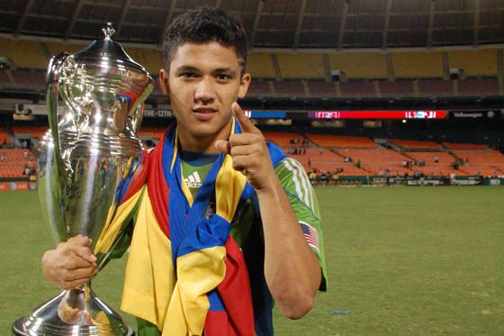 Freddy Montero, cuando ganó en 2009 la Copa Lammar Hunt con el Seattle Sounders / Archivo