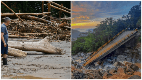 Lluvias provocaron colapso de puentes y afectan la movilidad en Cocorná, Antioquia