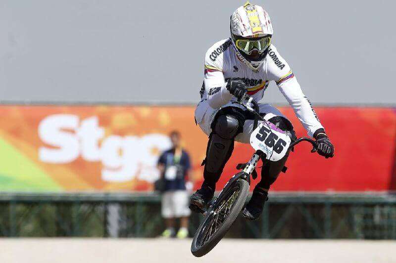Carlos Mario Oquendo, bicicrosista colombiano. / AFP
