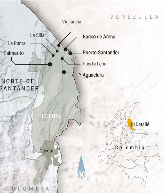 Mapa de zona rural de Cúcuta.