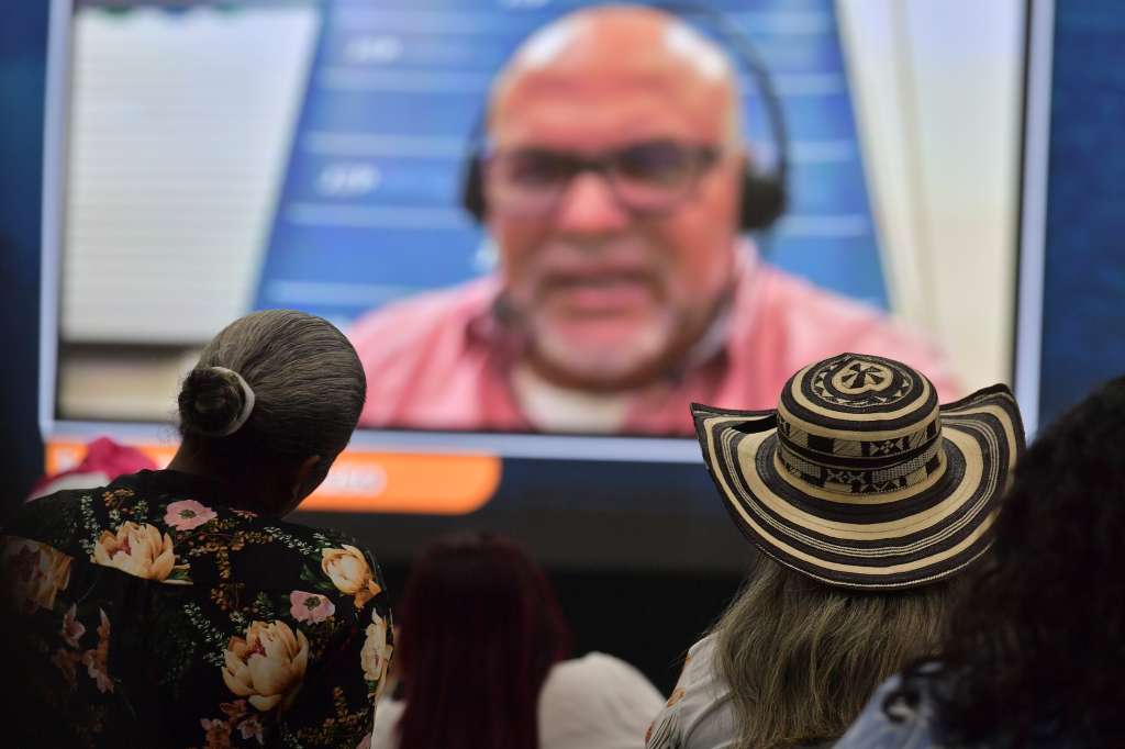 Exlíder de las Autodefensas Unidas de Colombia, durante la audiencia virtual que duró cuatro días, en Montería, en la que contestó un extenso cuestionario de la JEP sobre su versión de la guerra en Colombia.