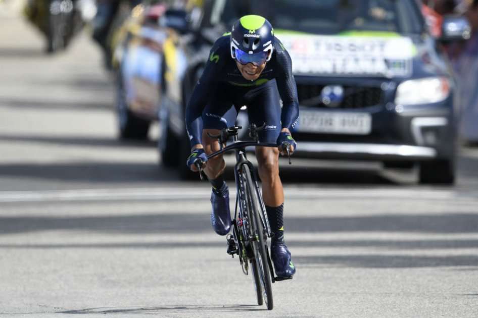 Nairo Quintana finalizó décimo en la cronoescalada. Foto: AFP