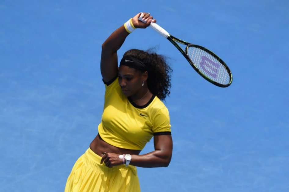 Serena Williams durante el partido contra Maria Sharapova. / AFP
