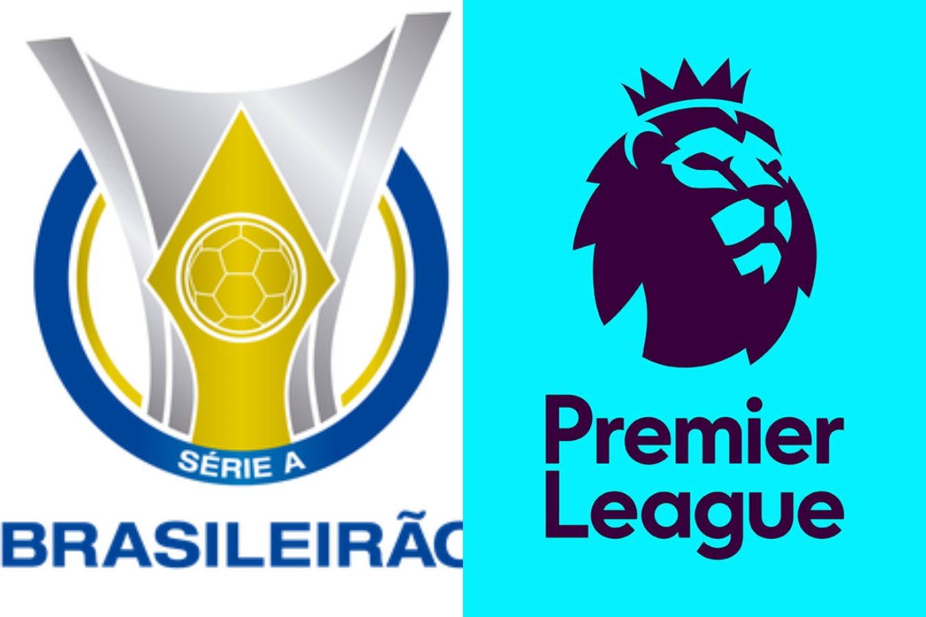 Logos del Brasileirao de Brasil y la Premier League de Inglaterra.