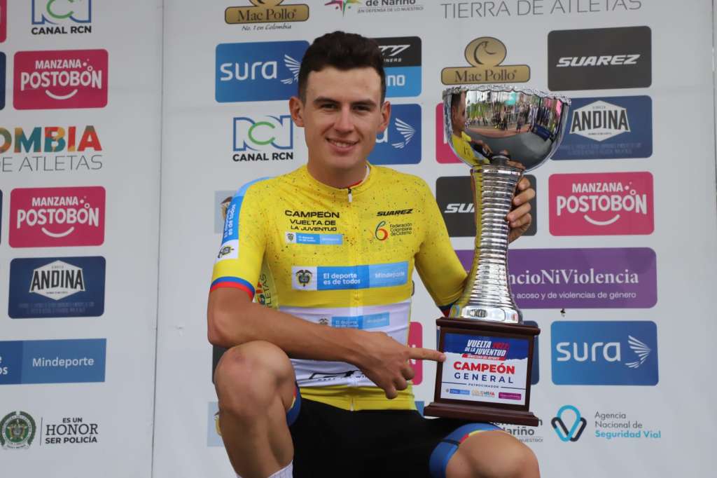El santandereano Germán Darío Gómez Becerra, flamante campeón de la Vuelta de la Juventud.