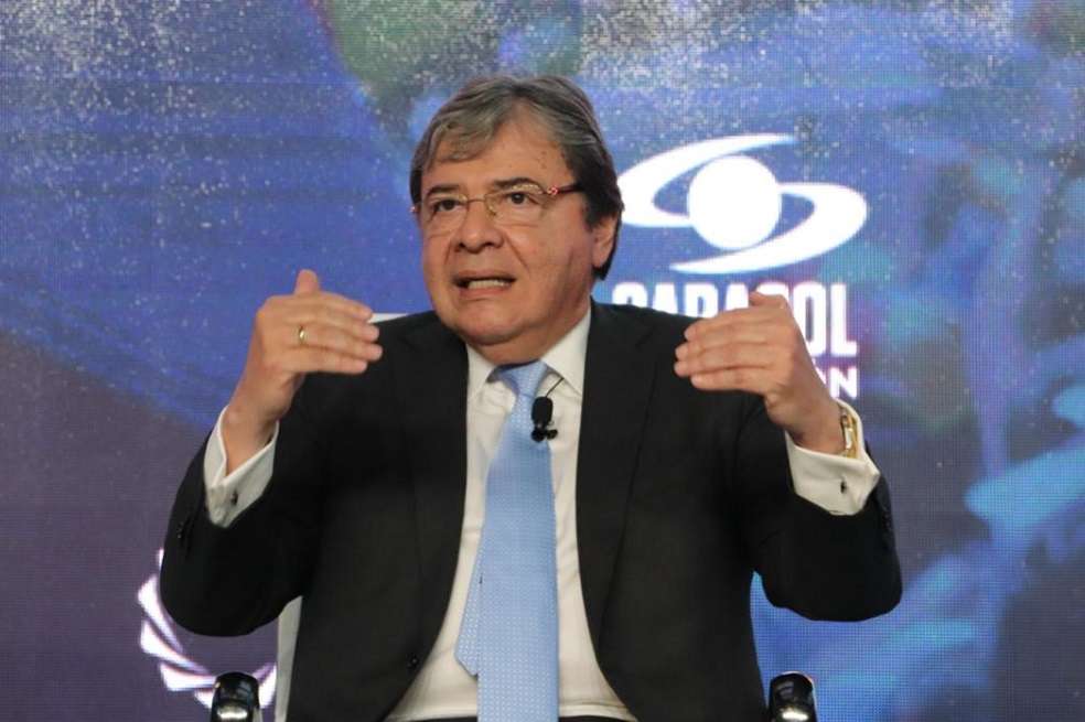 Carlos Holmes Trujillo, ministro de Relaciones Exteriores de Colombia, durante la Cumbre Concordia de las Américas este martes 14 de mayo en Bogotá. / Cancillería