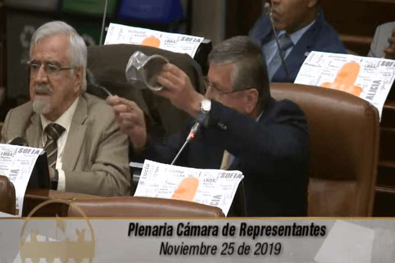 En la foto Jorge Gómez y Germán Navas Talero del Polo Democrático. / Captura de pantalla de Twitter