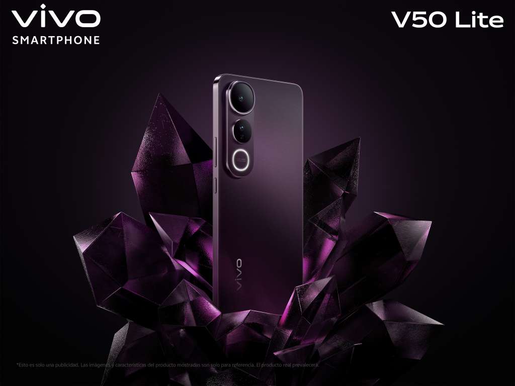 El nuevo VIVO V15 Lite en color morado oscuro.