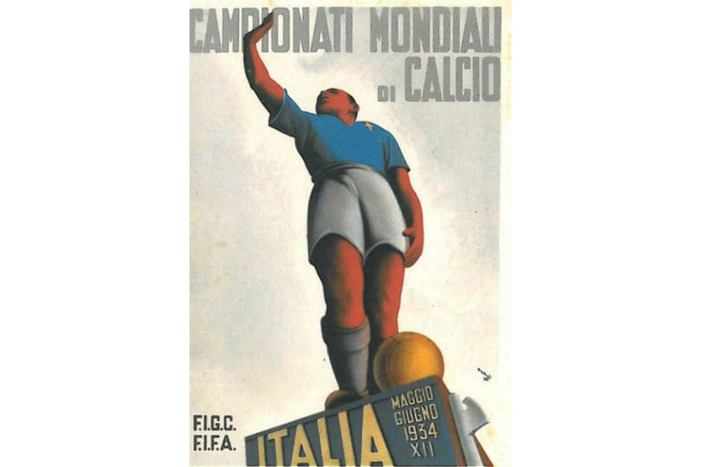 Uno de los afiches publicitarios del Mundial de Italia 1934. / Archivo particular