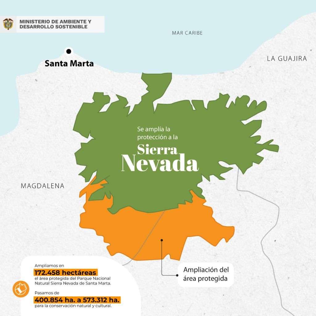 Esta será la ampliación del área protegida en la Sierra Nevada de Santa Marta.