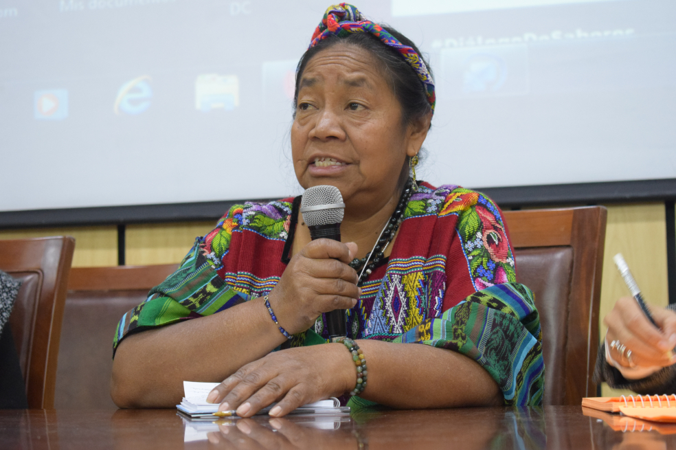 Rosalina Tuyuc tiene 62 años, casi todos, desde muy joven, los ha dedicado a la defensa de los derechos humanos. / Cortesía Colectivo Orlando Fals Borda.