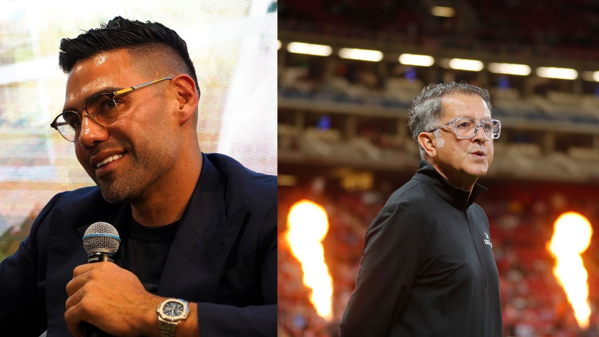 Radamel Falcao García Zárate, jugador de 40 años, y Juan Carlos Osorio Arbeláez, director técnico de 65 años.