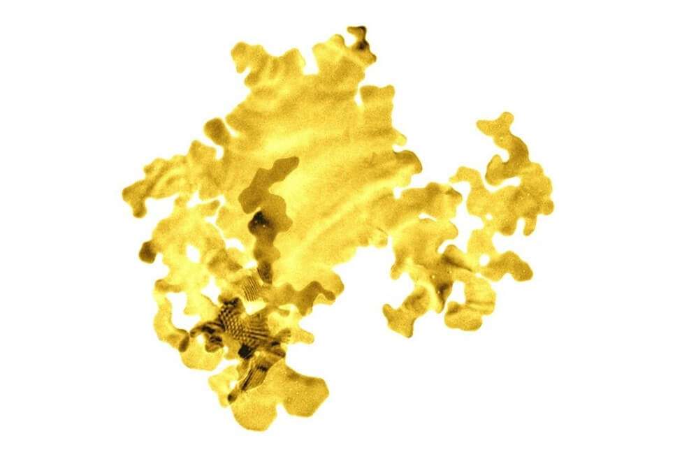 Imagen de la capa de oro fabricada por los científicos.  / U. de Leeds - Europa press