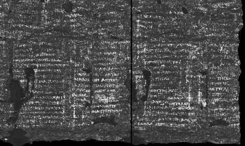 Investigadores logran leer pergamino que se quemó hace 2.000 años