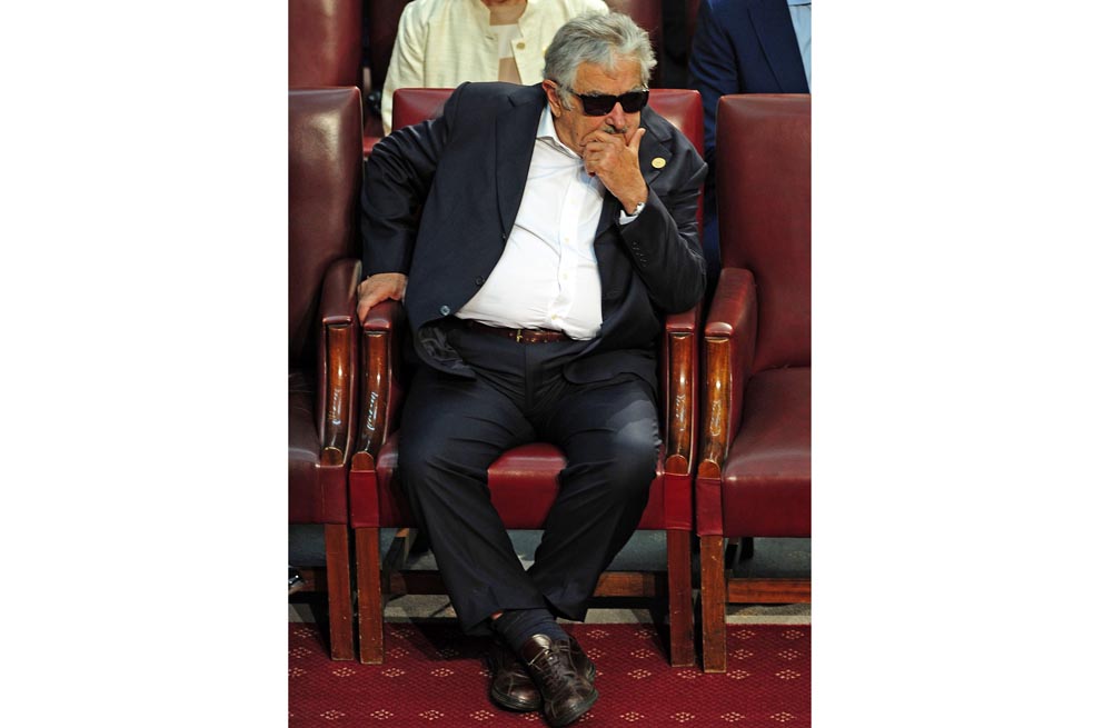 José Mujica asistió en marzo pasado a Chile, a la posesión de Michelle Bachelet. / AFP