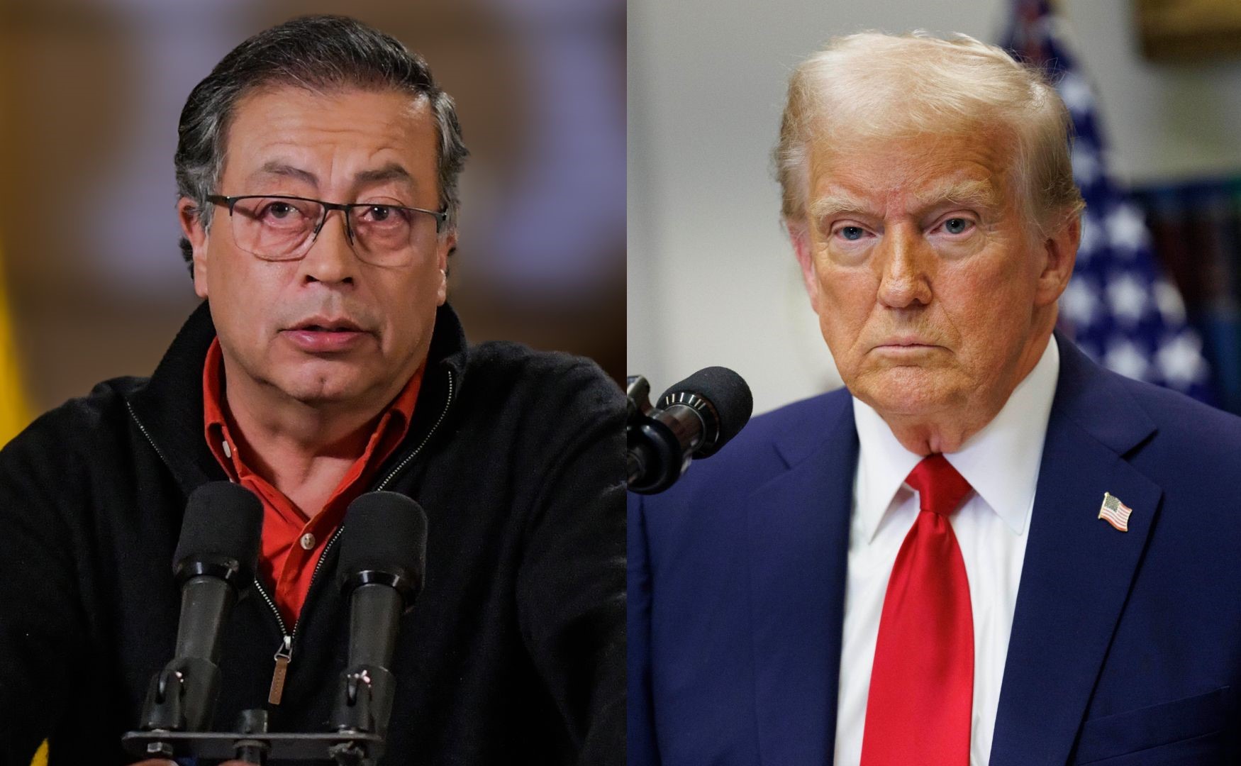 Presidentes Gustavo Petro y Donald Trump.