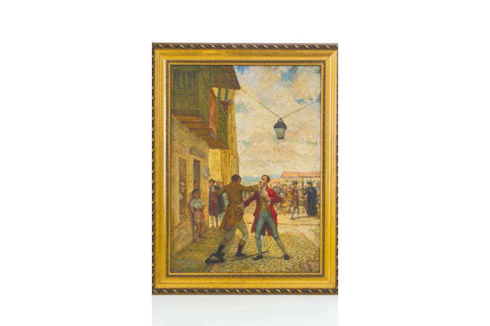 Reyerta del 20 de julio de 1810. Obra de Pedro Alcántara Quijano (1878/1953).