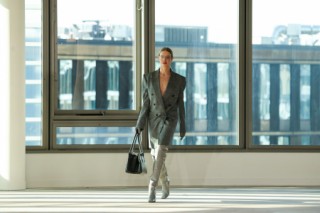 Russian model Natalia Vodianova presents a creation by Stella McCartney for the Womenswear Ready-to-wear Fall-Winter 2025/2026 collection as part of the Paris Fashion Week, in Paris on March 5, 2025.