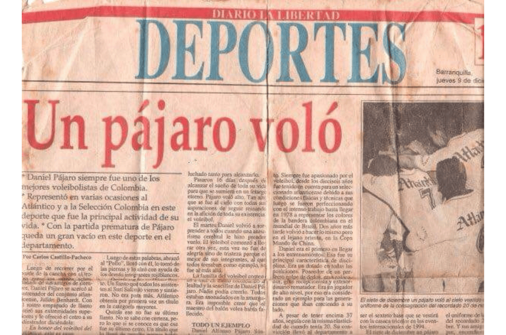 Así se registró la muerte de Daniel Pájaro en el Diario La Libertad.