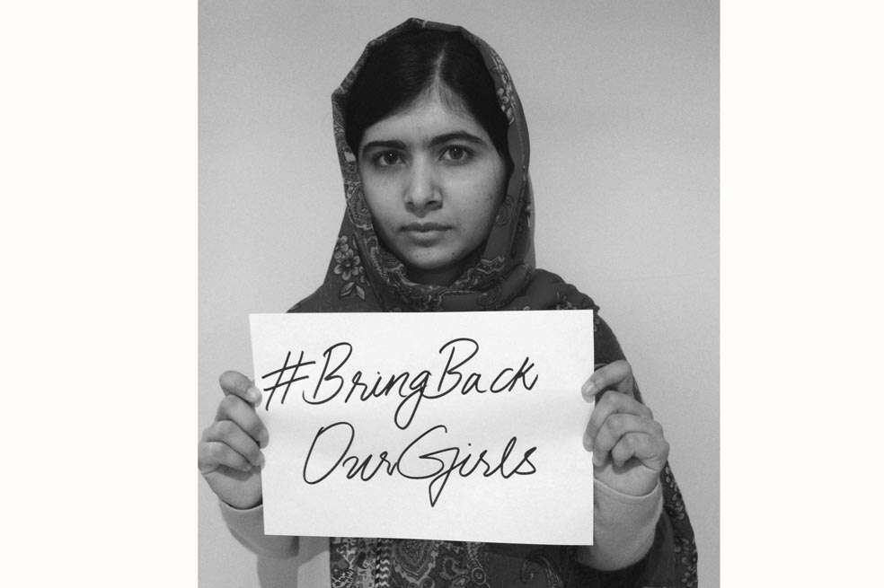 Malala se sumó a la campaña #BringBackOurGirls. / AFP