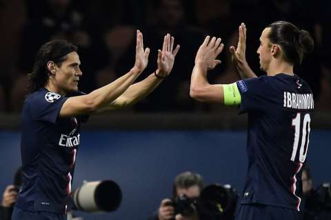 París Saint Germain se mantiene líder con goles de Cavani e Ibrahimovic