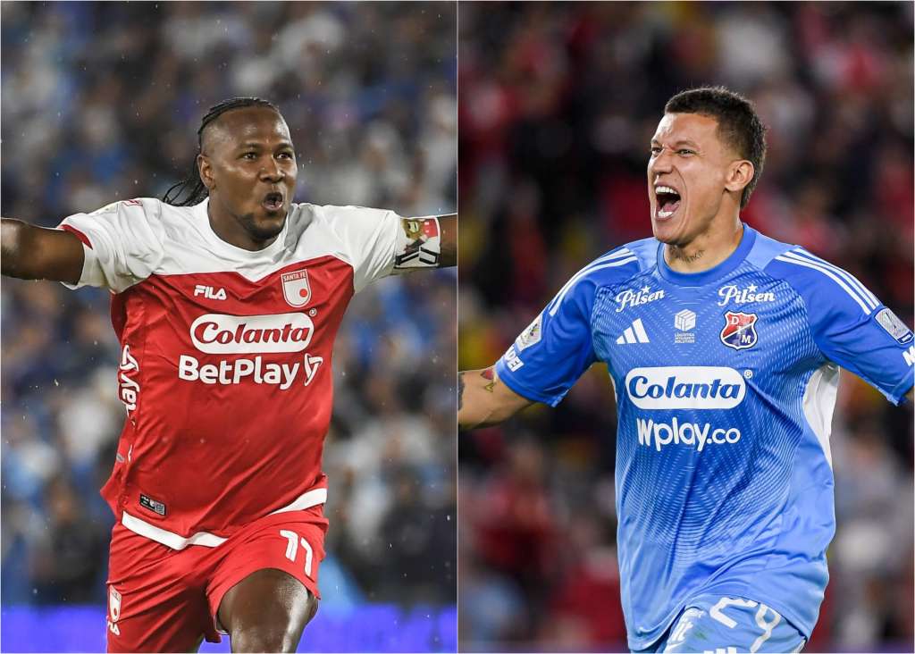 Santa Fe y Medellín juegan este martes el partido de ida de la gran final de la Liga BetPlay, en el estadio El Campín.