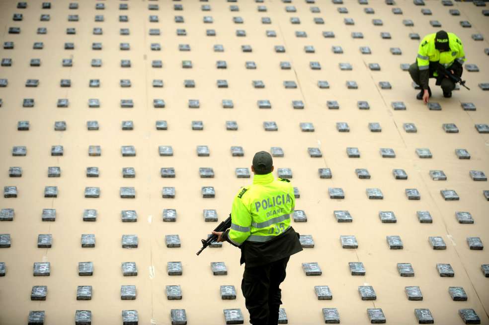 Imagen de una incautación de 440 kilos de cocaína en Antioquia. / AFP