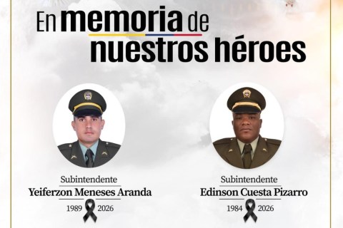 Mueren dos policías en Tolima tras ataque atribuido a disidencias de alias “Iván Mordisco”