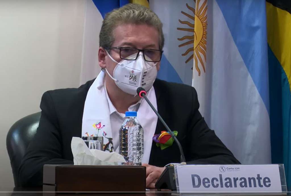 Abogado Alirio Uribe durante audiencia en la Corte Interamericana de Derechos Humanos.