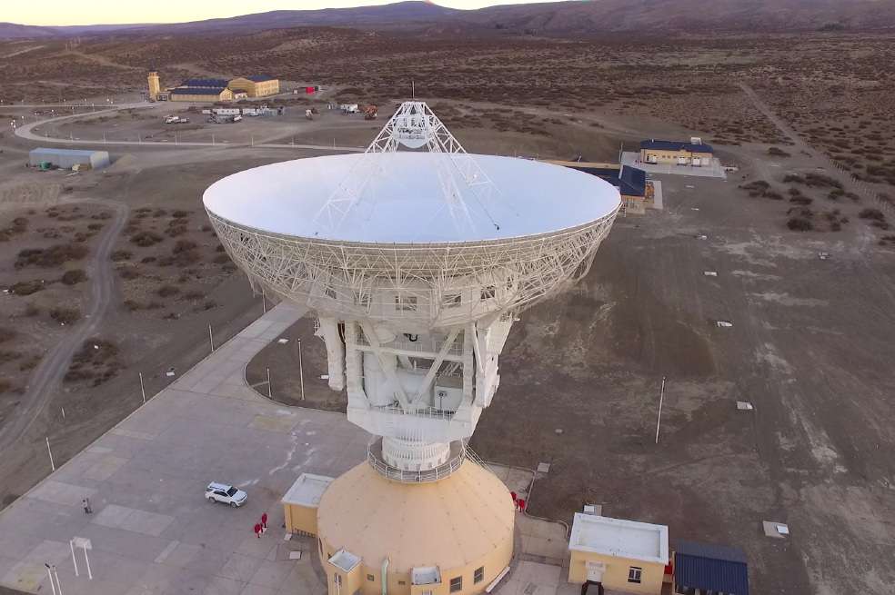Esta es la antena que China instaló en la base espacial en la Patagonia y que estaría recogiendo información. / Argentina.gov
