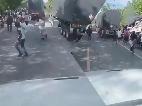 Tractocamión se volcó en Magdalena: prefirieron robarlo que ayudar al conductor