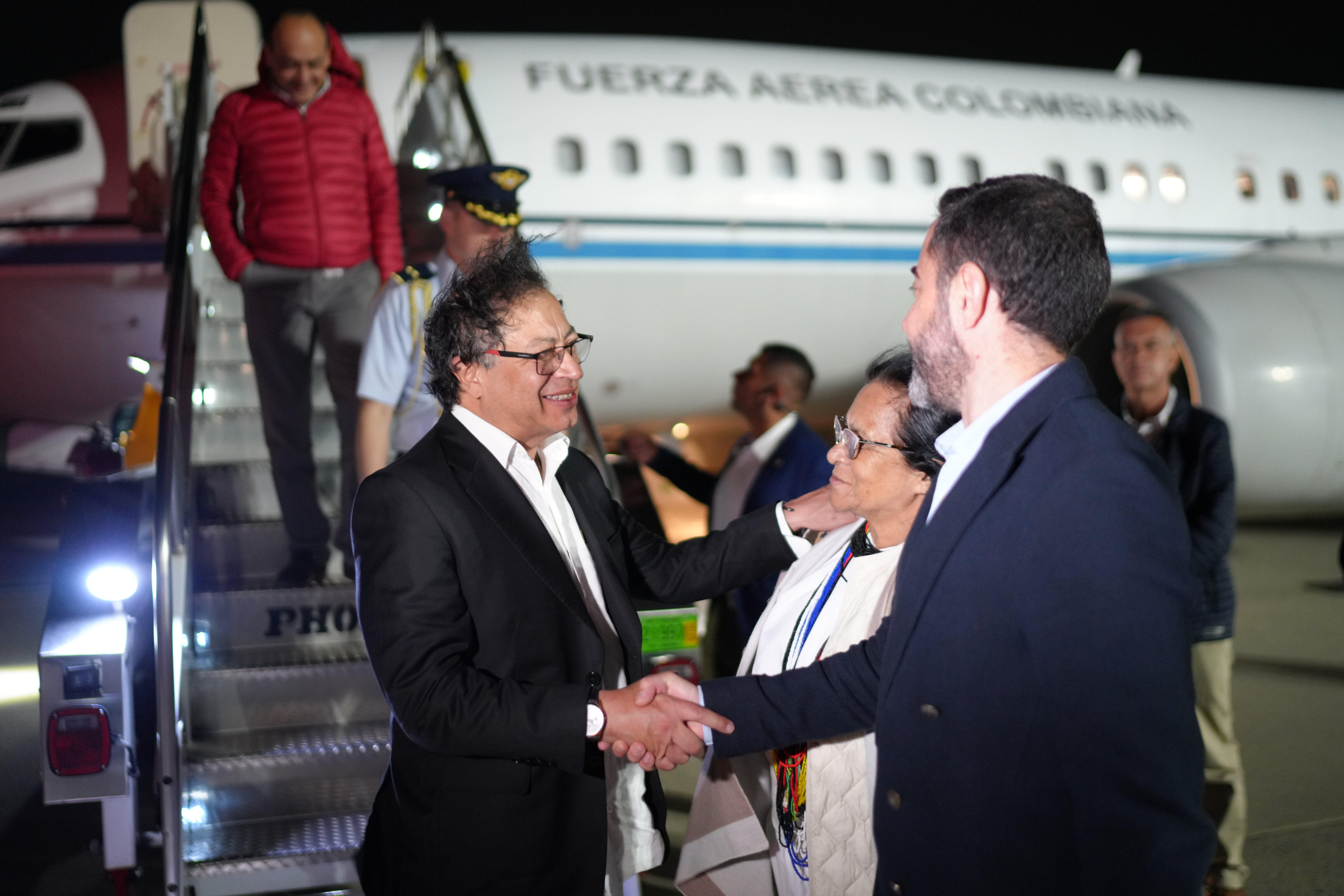 Gustavo Petro aterriza en Nueva York, este 16 de septiembre.