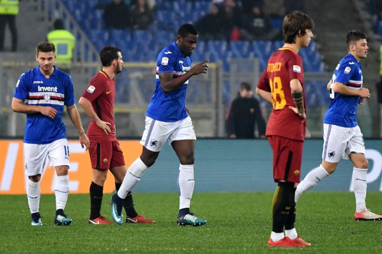 Duván Zapata le dio el triunfo a Sampdoria frente a la Roma