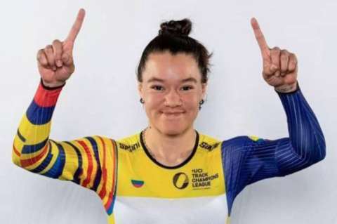 Martha Bayona, oro en el keirin de la UCI Track Champions League