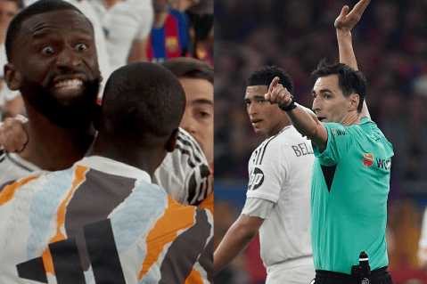 Rüdiger perdió la cabeza y quería golpear al árbitro Ricardo de Burgos: video