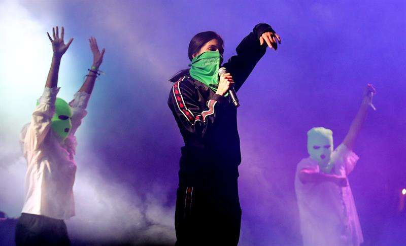 La banda rusa Pussy Riot en el segundo día del Festival Rock al Parque 2018. / EFE