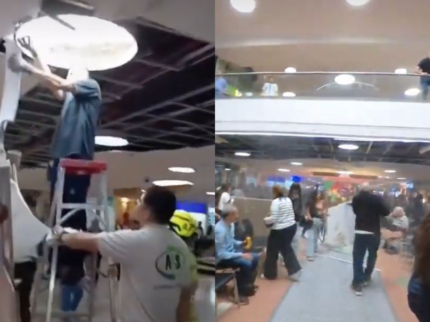 El desprendimiento ocurrió en el sector de la entrada principal sobre la Avenida Bolivariana. Las personas lesionadas recibieron atención médica y no se reportaron heridos de gravedad.