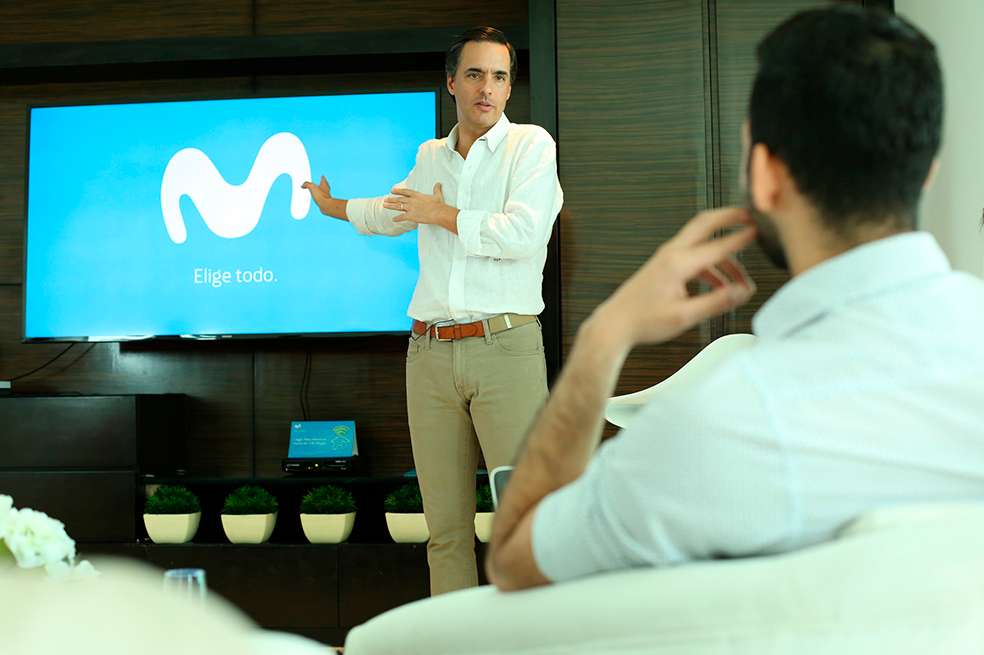 Alfonso Gómez, Palacio, CEO de Telefónica durante el lanzamiento de fibra óptima de la empresa. / Cortesía - Movistar