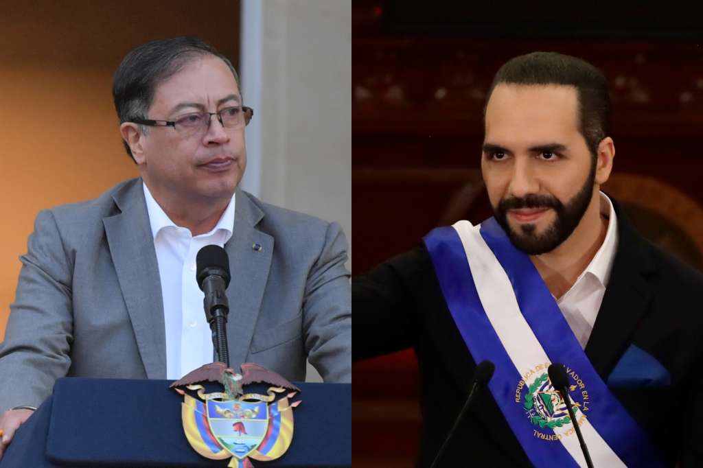 Gustavo Petro, presidente de Colombia y Nayib Bukele, de El Salvador.