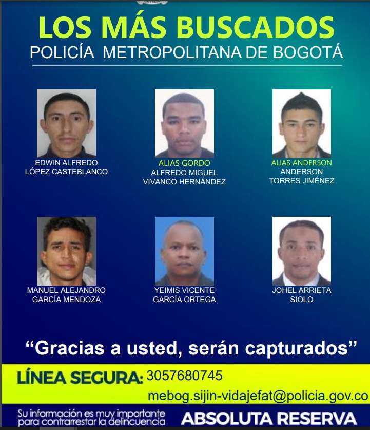 La difusión de este cartel hace parte de las estrategias para contrarrestar la inseguridad en Bogotá.
