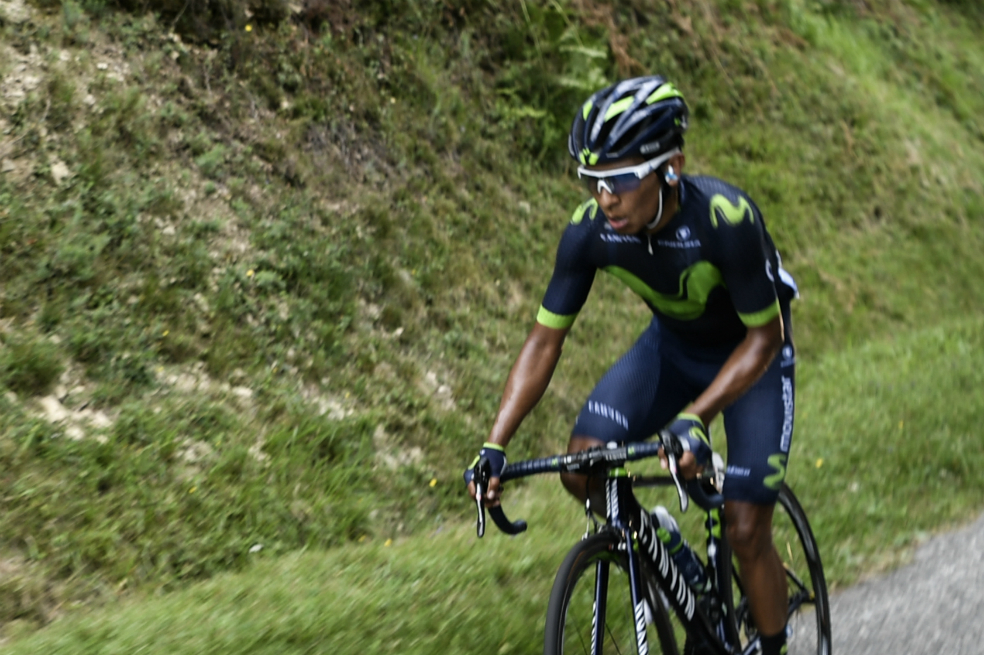 Nairo Quintana, jefe de filas del Movistar, está a más de seis minutos de Chris Froome en la clasificación general. / AFP