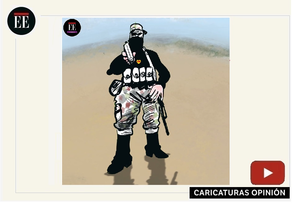 La operación contra la población civil por parte del Ejército, con soldados encapuchados disfrazados de disidencias, en Tierralta, Córdoba, en la videocaricatura de Mheo.