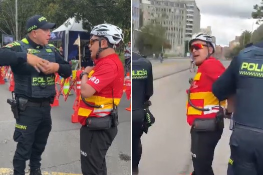 Al guardián de la ciclovía le impusieron un comparendo por querer proteger a los asistentes de la ciclovía.